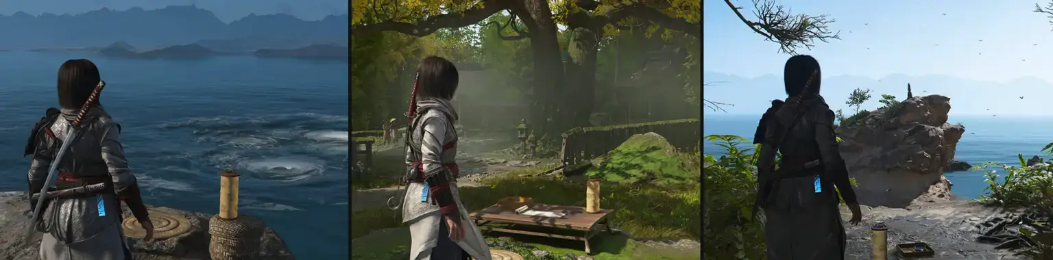 Все суми-э Авадзи и достижение «Красота!» в Assassin's Creed Shadows