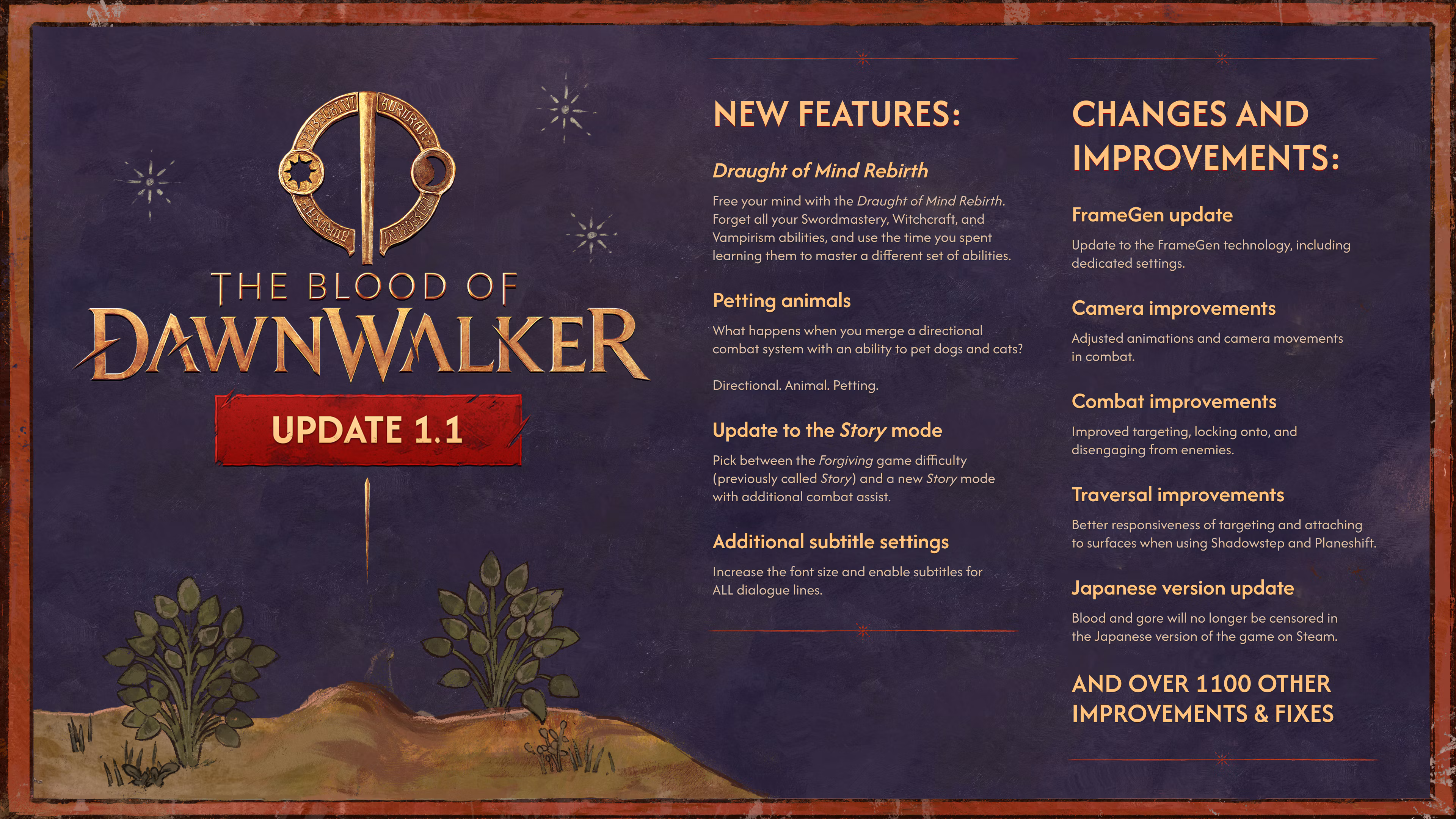 The Blood of Dawnwalker: патч 1.1 добавит перераспределение навыков и более 1100 исправлений